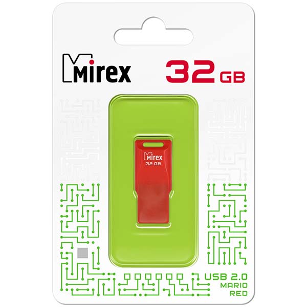 

Накопитель USB 2.0 32GB Mirex MARIO 13600-FMUMAR32 красный (ecopack), MARIO