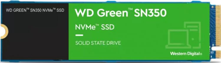 Накопитель SSD M.2 2280 Western Digital WDS480G2G0C WD Green SN350 480GB PCI-E Gen 3 x4 TLC 2400/1650MB/s IOPS 220K/170K MTTF 1M