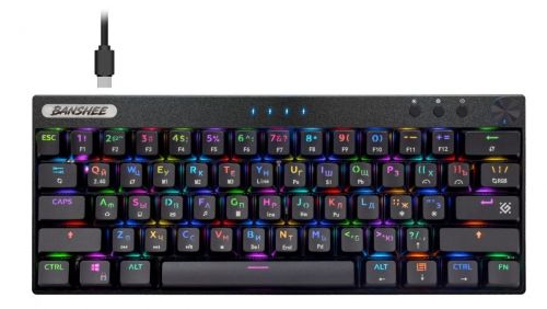 Клавиатура Defender GK-315 RU чёрная, ВТ, подсветка