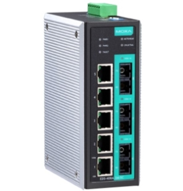 

Коммутатор управляемый MOXA EDS-408A-2M1S-SC-T 5x10/100 BaseTx ports, 2 multi mode 100 BaseFx, 1 single mode 100 BaseFx, SC, EDS-408A-2M1S-SC-T