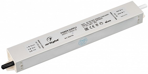 

Блок питания Arlight ARPV-12040-D 026176 12V, 3.3A, 40W, IP67, металл, ARPV-12040-D