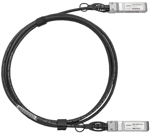 Кабель SNR SNR-SFP28-DA-3 (УЦЕНЕННЫЙ) Direct Attached Twinax, SFP28 25GBASE, дальность до 3м, 30AWG.