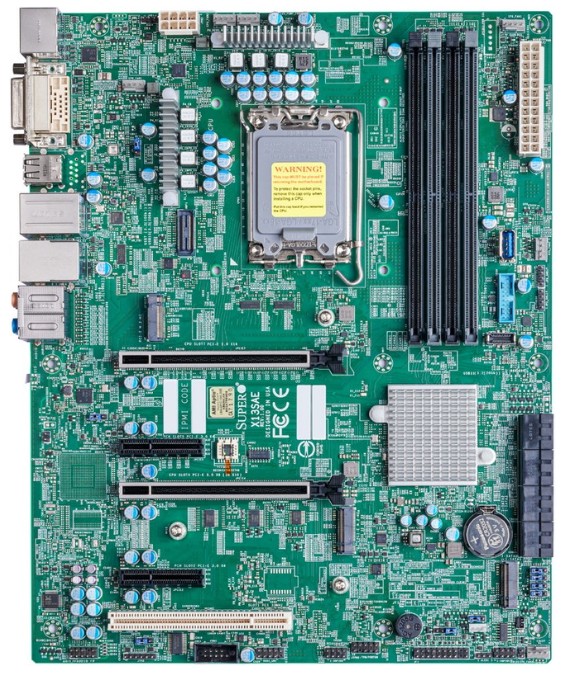 Материнская плата ATX Supermicro MBD-X13SAE-B (LGA1700, W680, 4*DDR5 (4400), 8*SATA 6G RAID, 3*M.2, 4*PCIE, 2.5Glan, Glan, DVI-D, DP, HDMI, USB Type-C твердый чехол m2 ssd nvme pcie корпус m 2 на usb type c 3 1 gen2 m адаптер ключа для ноутбука компьютера семейного офиса встреч
