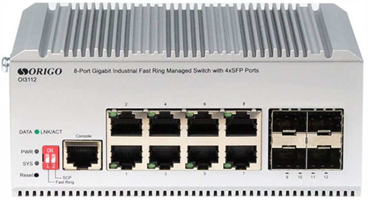 

Коммутатор управляемый ORIGO OI3112/A1A L2 Fast Ring 8x1000Base-T, 4x1000Base-X SFP, Surge 4KV, -40 to 75°C, OI3112/A1A