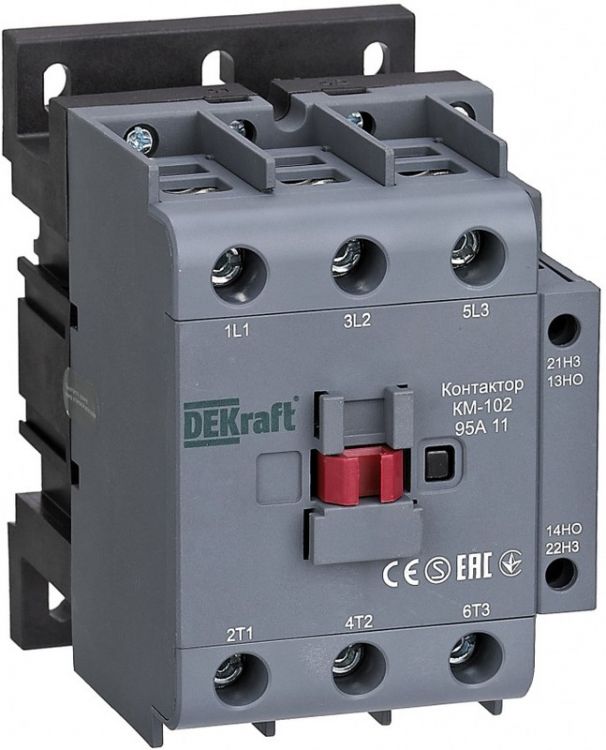 

Контактор DEKraft 22026DEK 95А 400В АС3 АС4 1НО+1НЗ КМ-102, 22026DEK