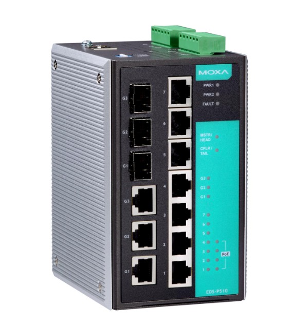 

Коммутатор PoE MOXA EDS-P510-T 3x10/100BaseT(X) ports, 4xPoE ports, 3x10/100/1000 Combo ports, EDS-P510-T