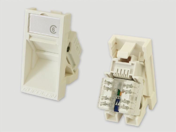 

Модуль Eurolan 16A-U6-03WT розеточный Mosaic угловой, кат. 6, UTP, 1xRJ45, белый, 16A-U6-03WT