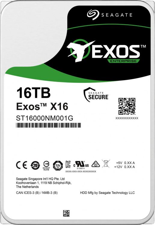 Жесткий диск 16TB SATA 6Gb/s Seagate ST16000NM001G Exos X16 7200 rpm 256MB жесткий диск seagate sata iii 16tb st16000nm001g server exos x16 512e 7200rpm 256mb 3 5 1029336