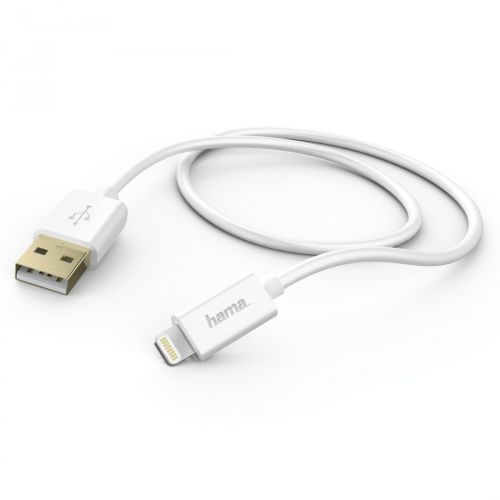 Кабель интерфейсный HAMA 00173640 Lightning (m)/USB A(m), 1.5м, белый, GoldMFi