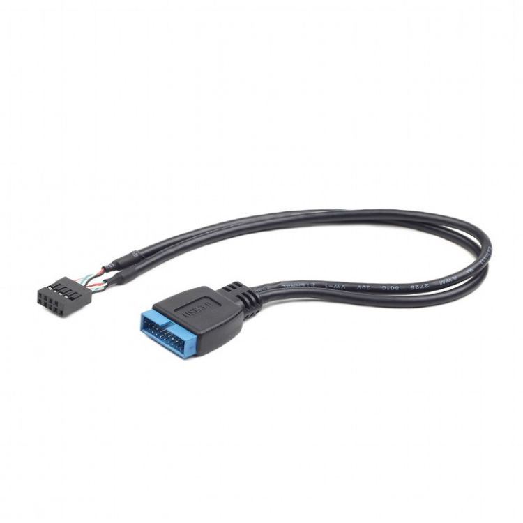 

Кабель интерфейсный Cablexpert CC-U3U2-01 9-pin USB 2.0; 19-pin USB 3.0, 500 мА, 0,3 м, CC-U3U2-01