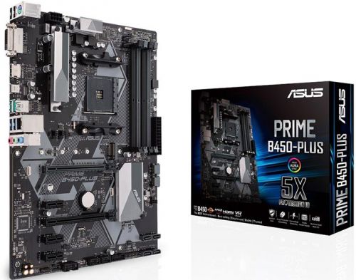 Материнская плата ATX ASUS PRIME B450-PLUS (AM4,AMD B450,4*DDR4(3200),6*SATA 6G RAID,M.2,5*PCI-E,7.1