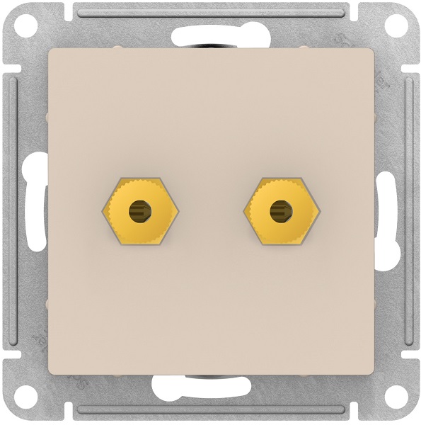 

Розетка Systeme Electric ATN000287 AtlasDesign, аудио, двухместная, бежевая, ATN000287