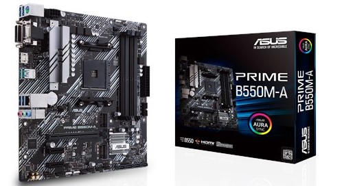 Материнская плата mATX ASUS PRIME B550M-A (AM4, AMD B550, 4*DDR4(4400), 4*SATA 6G RAID, 2*M.2, 3*PCI