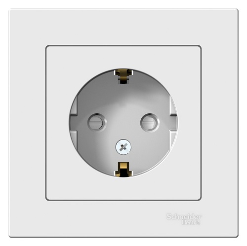 

Розетка Systeme Electric ATN000144 AtlasDesign, с заземлением, со шторками, 16А, в сборе, белая, ATN000144