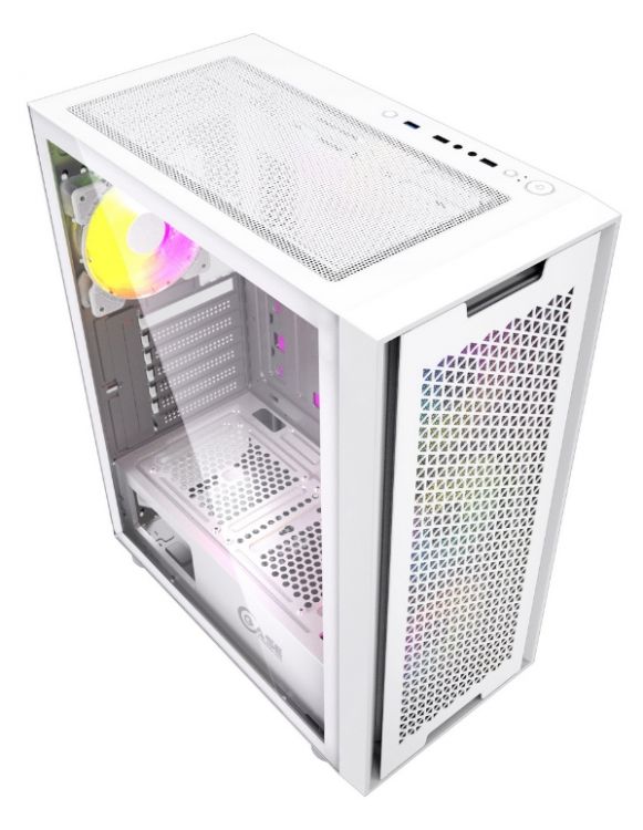 

Корпус ATX Powercase Alisio X4W CAXW-L4 белый, Tempered Glass, 4*120mm 5-color fan, Alisio X4W