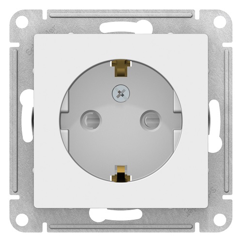 

Розетка Systeme Electric ATN000145 AtlasDesign, с заземлением, со шторками, 16А, механизм, белая, ATN000145