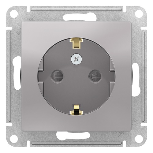 

Розетка Systeme Electric ATN000345 AtlasDesign, с заземлением, со шторками, 16А, механизм, алюминий, ATN000345