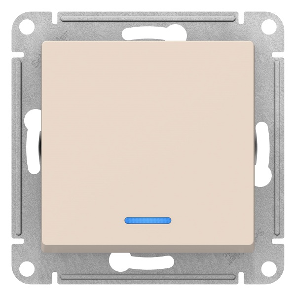 

Переключатель Systeme Electric ATN000263 AtlasDesign, 1-клавишный, с подсветкой, сх.6а, 10АХ, механизам, бежевый, ATN000263