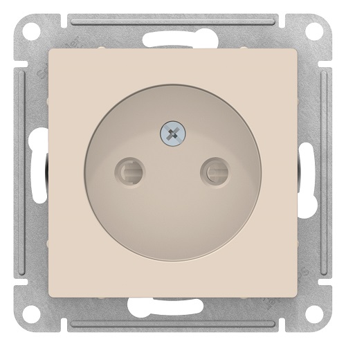 

Розетка Systeme Electric ATN000249 AtlasDesign, без заземления, со шторками, 16А, механизм, бежевая, ATN000249