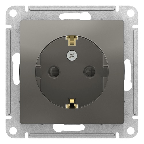 

Розетка Systeme Electric ATN000945 AtlasDesign, с заземлением, со шторками, 16А, механизм, сталь, ATN000945