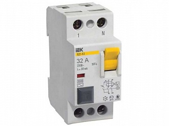 Выключатель дифференциального тока (ВДТ, УЗО) IEK MDV10-2-040-100 2п 40А 100мА ВД1-63 АС