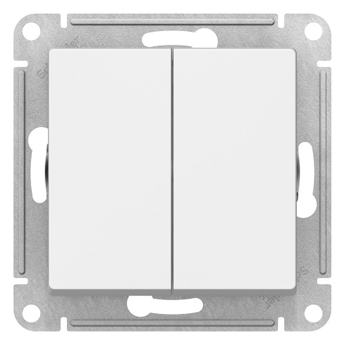 

Выключатель Systeme Electric ATN000151 AtlasDesign, 2-клавишный, сх.5, 10АХ, механизм, белый, ATN000151