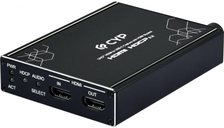 

Устройство захвата Cypress CUSB-V606H сигнала HDMI 4096x2160/60 (4:4:4) с HDCP 1.4/2.2 и HDR, захват и потоковая передача видео по USB 3.0, CUSB-V606H