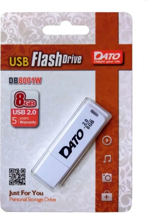 

Накопитель USB 2.0 8GB Dato DB8001W-08G белый, DB8001W-08G