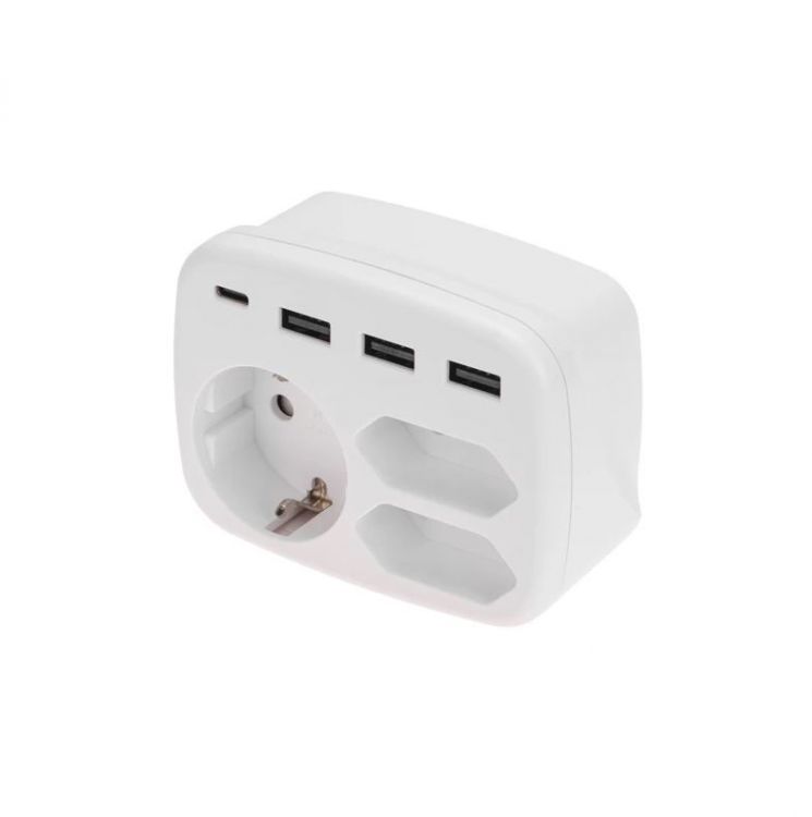 

Тройник Rexant 11-1250 электрический 16А с/з + 2х2,5А + 3хUSB-A 2,4А + USB Type-C 3А, белый, 11-1250