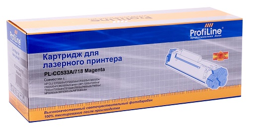 

Картридж ProfiLine PL-CC533A/718 для принтеров HP CLJ CP2025n/CP2025dn/CP2025x/CM2320n/CM2320nf/CM2320fxi/Canon LBP-7200C/7210CDN/MF8350CDN Magenta 28, PL-CC533A/718