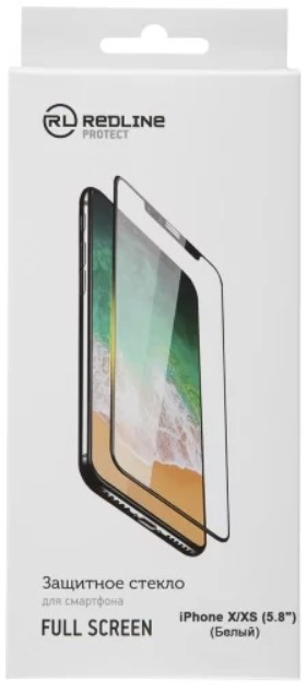 

Защитное стекло Red Line УТ000012296 для Apple iPhone X/XS, tempered glass, белая рамка, УТ000012296