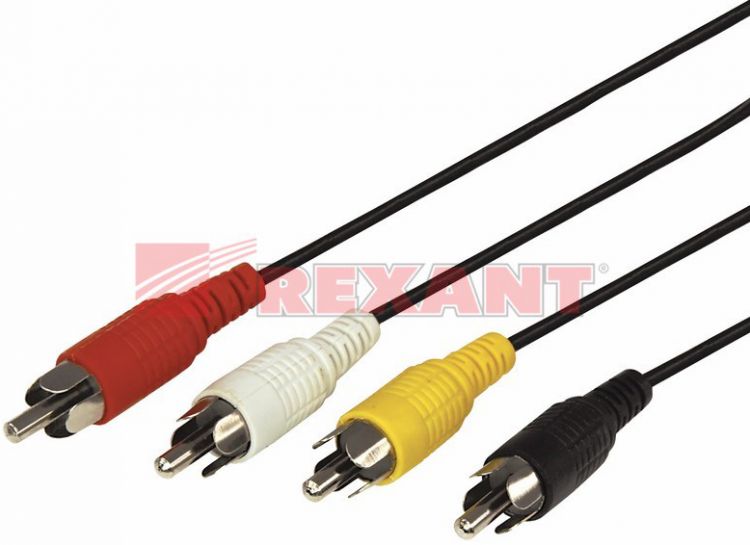 

Кабель Rexant 17-0305 4х4 RCA, 5м, 17-0305