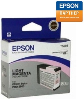 

Картридж Epson C13T580600 для принтера Stylus Pro 3800 (80 ml) светло-пурпурный, C13T580600