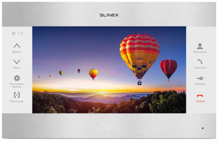 Видеодомофон Slinex SL-10MHD Silver+White цветной, настенный, 10" IPS TFT LCD дисплей 16:9, разрешение экрана 1024х600