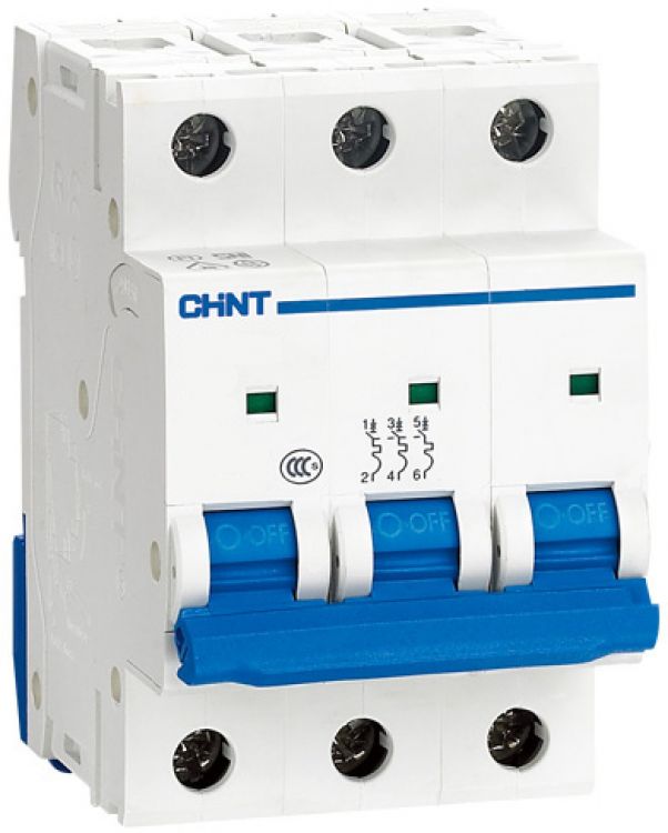 Автоматический выключатель модульный CHINT 179690 3P, тип характеристики B, 3А, 6кА, NB1-63 (R), цвет белый