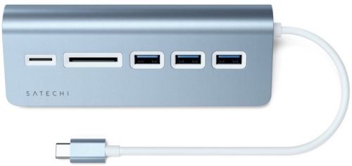 Концентратор Satechi ST-TCHCRB USB Type-C/3*USB 3.0, SD, microSD, голубой