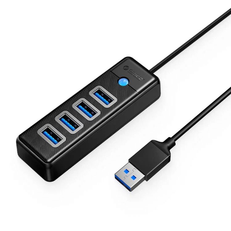 Концентратор USB 3.0 Orico PW4U-U3 4*USB-A 3.0 порта, черный