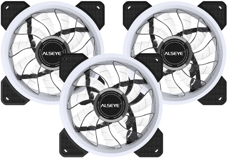 

Вентилятор для корпуса ALSEYE D-Ringer CRLS-300DS 120x120x25mm, 700-1800rpm, 30.4-55.3 CFM, 12.2-18.5dBA, 4-pin PWM, 2*LED strips, with controller (3-, D-Ringer