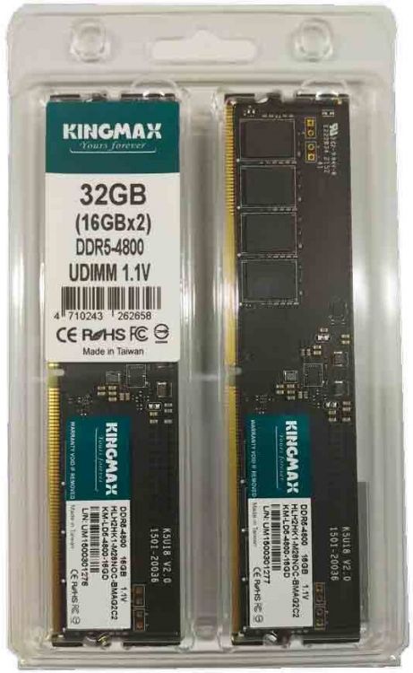Модуль памяти DDR5 32GB (2*16GB) Kingmax KM-LD5-4800-32GD PC5-38400, 4800MHz, CL40, 1.1V, RTL - фото 1
