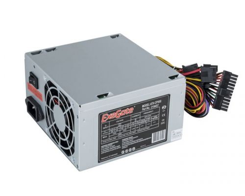 Блок питания ATX Exegate CP500 EX219457RUS-S 500W, SC, 8cm fan, 24p+4p, 3*SATA, 2*IDE, FDD + кабель