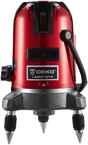 Лазерный уровень DEKO LL57 SET 4 065-0296 (в кейсе, со штативом), цвет красный
