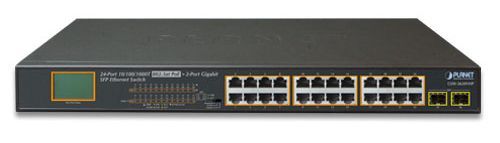 

Коммутатор PoE Planet GSW-2620VHP 24х10/100/1000T с 802.3at PoE, 2 порта Gigabit SFP, LCD-дисплей, бюджет PoE 300 Вт, питание 100~240V AC, установка в, GSW-2620VHP