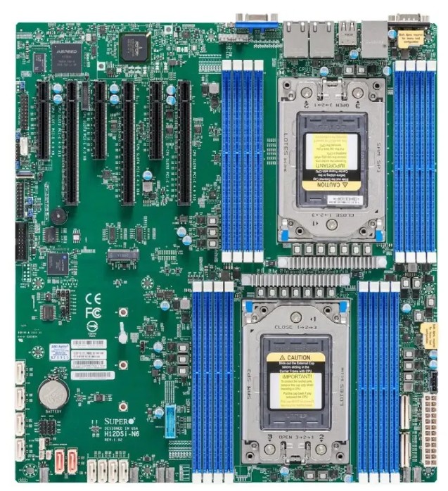 серверная платформа 2u gigabyte r282 z90 2 sp3 32 ddr4 3200 12 3 5 2 5 sata sas hs 2 2 5 sata hs m 2 8 pcie 2 glan mlan 4 usb 3 0 vga 2 Материнская плата EATX Supermicro MBD-H12DSI-N6-B (2*SP3, 16*DDR4(3200MHz), 10*SATA 6G, 2*SATADOM, 4*NVMe, 6*PCIE, 2*Glan, IPMI lan, 4*USB 3.0, 2*USB