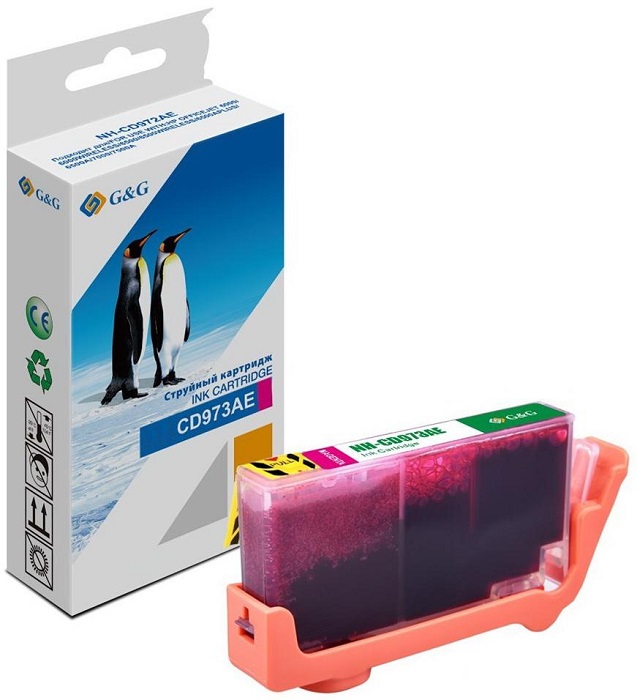 

Картридж G&G GG-CD973AE струйный пурпурный (14.6мл) для HP Officejet 6000/6000Wireless/6500/6500Wireless, GG-CD973AE