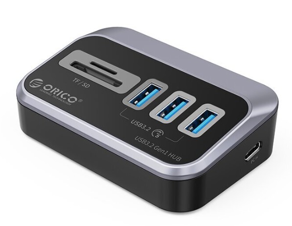 

Концентратор Orico M3U3-3TS-05-BK-BP 3xUSB-A 3.2 Gen1, 1xTF, 1xSD, вход USB-C, черный, M3U3-3TS-05-BK-BP