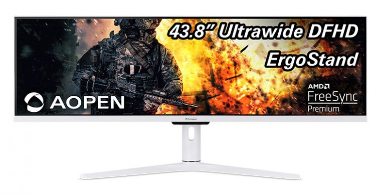 Монитор 43,8" Aopen 43XV1CPwmiiphx UM.MX1EE.P05 3840x1080, 1 мс, 400 кд/м2, 32:9, IPS, 120Hz, 2xHDMI(2.0, 1.4), DP(1.2), Audio out, Speakers 2Wx2, Whi