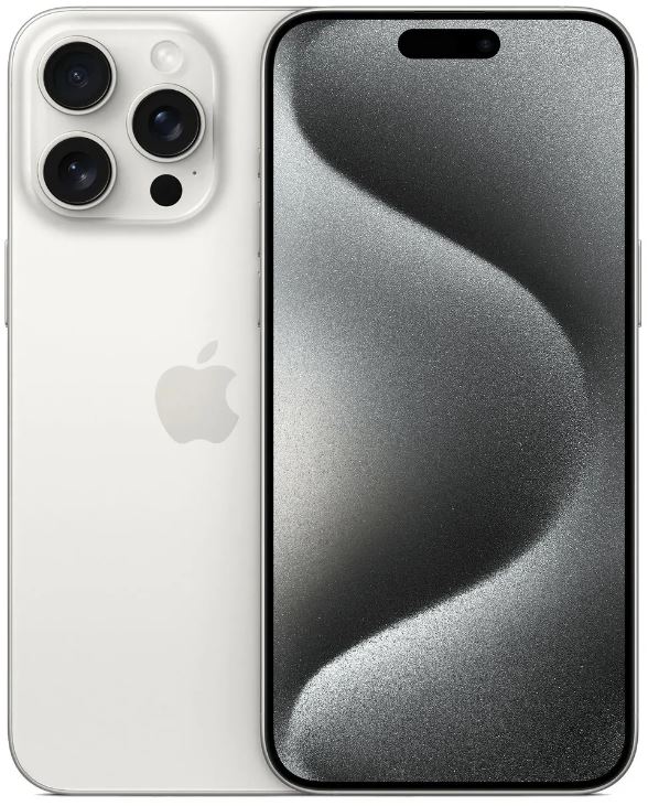 Смартфон Apple iPhone 15 Pro Max 256GB (MU2P3ZA/A) White Titanium (A3108), with 2 Sim trays no eSim