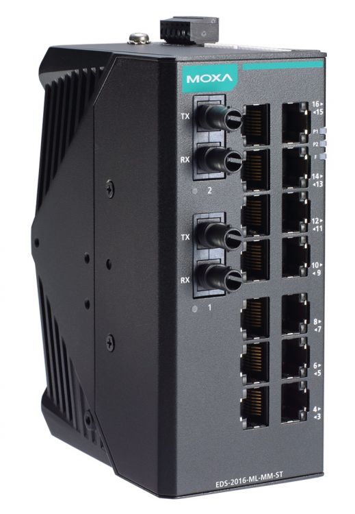 

Коммутатор MOXA EDS-2016-ML-MM-ST-T Unmanaged Ethernet switch with 14 10/100BaseT(X) ports, 2 100BaseFX multi-mode ports with ST connectors, EDS-2016-ML-MM-ST-T