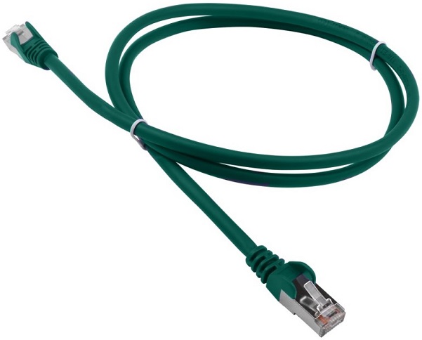 Кабель патч-корд F/UTP 5e кат. 2м. Lanmaster LAN-PC45/S5E-2.0-GN RJ45 - RJ45, 4 пары, зеленый, LSZH кабель информационный lanmaster twt 5eftp lszh кат 5е f utp общий экран 4x2x24awg lszh внутренний 305м белый