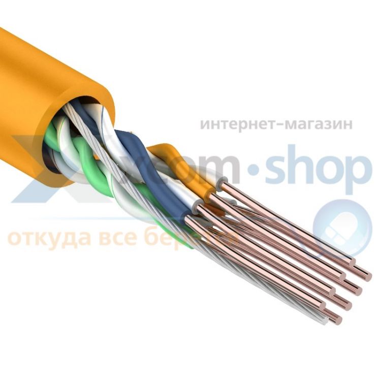 

Кабель витая пара U/UTP 5e кат. 4 пары Rexant 01-0049 24AWG(0.50 мм), медь, одножильный (solid), внутренний, LSZH, нг(A)-HF, оранжевый, уп/305м, 01-0049